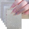 Shiny Crystal Star Nail Stickers for Nail Art, 6 Sheets Shiny White Silver Stars Nail Decals 3D Self-Adhesive Star Nail Designs Sticker Nail Tips DIY Manicure Decoration Supplies for Women and Girls