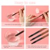 3pcs Nail Polish Clean Up Brushes, Gel Nail Polish Remove Brushes with Round, Angled and Flat Head Manicure Cleaning Brushes for Nail Painting Art DIY Design (Sandalwood Handle)
