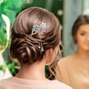 Frcolor Rhinestone Hair Stick, Chinese Hair Chopsticks Hairpin Chignon Pin (Blue)