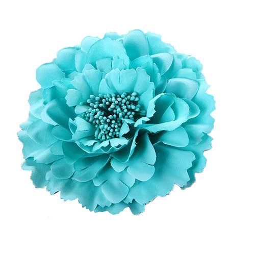 HC-01 Floral Fall Peony Flower Hair Clip Flamenco Dancer Pin up Flower Brooch (Turquoise)