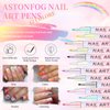 ASTONFOG 12PCS Nail Art Pens Set,3D Nail Polish Pens Quick Dry for Nail Art Macaron Color Nail Art Drawing Special Nails Art Design Manicure Nail Pens for Home & Salon DIY (0.7)