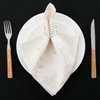 EHouseHome Damask Jacquard Cloth Napkins Waterproof Spillproof Polyester Fabric Napkins Beige, Set of 12, 17 x 17 Inch