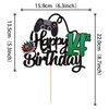1 PCS Video Game Happy 14th Birthday Cake Topper Glitter Video Game Cake Pick Game On Controllers Fourteen Cheers to 14 Years Cake Decoration for Happy 14th Birthday Party Supplies Green