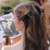 RC ROCHE ORNAMENT 12 Pcs Womens Cute Butterfly French Clutcher Claws Jaw Hair Clips Interlocking Teeth Strong Hold No Slip Grip Clamp Classic Beauty Fashion Accessory, Medium Clear Brown and Black