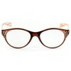 Aloha Eyewear Crystal Lace Cateye Reading Glasses with Multicolored Demi Frames for Women (Brown +2.50)