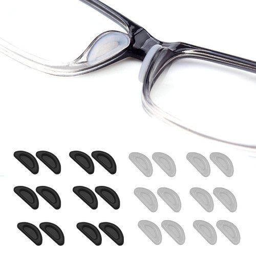 WAFJAMF 12 Pairs Eyeglass Nose Pad, Adhesive Anti-Slip Nose Pads for Plastic Frames,Sunglasses Nose Pads