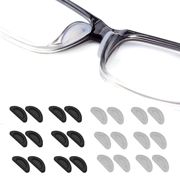 WAFJAMF 12 Pairs Eyeglass Nose Pad, Adhesive Anti-Slip Nose Pads for Plastic Frames,Sunglasses Nose Pads