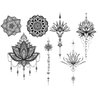 INKARTLINK 6 Sheets Temporary Tattoos, Semi-Permanent Tattoo, Fake tattoos, 1-2 Weeks Tattoo, For the Mature and Elegant Women, Mandala Flower Tattoos Temporary.