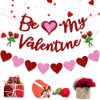 Valentines Banner Red Pink Heart Be My Valentine Words Garland Banner - Valentine’s Day Decor Banner for Valentine Party Decorations Anniversary Home Hanging Decoration Supplies