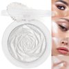 evpct Pearl White Silver Face Highlighter Makeup Shimmer Glitter Diamond Sparkly Highlighters Makeup Palette Powder for Face Body Cheek Skin iluminadores iluminador de jos maquillaje luminizers 01