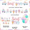 Ice Cream First Birthday Party Decorations, Sweet One Banner Cake Cupcake Toppers Macaron Balloons for Summer Ice Cream Popsicle Theme Baby 1st Birthday Girl Ice Cream One Year Old Bday Party Supplies