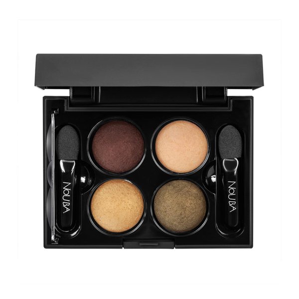 Nouba Quattro Eye Shadow Palette Set - Buildable Colorful Eye Makeup with Pigmented Matte, Velvety Shimmer Finish Rich Rainbow Smokey Eye (Color 628)