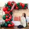 Christmas Balloons Kit 96pcs Red Green Latex Balloons with 2pcs Candy Cane Merry Christmas Foil Balloon and 2pcs Explosion Star Balloons for Christmas Party Decorations and Kids Christmas Party ﻿