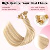 ABH AMAZINGBEAUTY HAIR Hand Tied Weft Hair Extensions Human Hair Highlighted Sew in Hair Extensions Remy Human Hair Weft Extensions Platinum Dark With Dirty Blonde Highlights P12-60, 50 Gram, 18 Inch