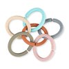 Silicone Teether Links, 6 Packs Baby Teether Ring Links Attach Baby Toys to Strollers or Carrier Seat