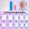 LoveOurHome 240PC Square Press on Nails Short Fake Nail, Short Press on Nails Square White Glue on Nail Full Cover Artificial Fingernail Girls Kids XS Acrylic Nail Press Nail with Adhesive Tabs