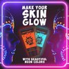 Blue Squid UV Body Paint, Blacklight Glow Makeup Kit, Fluorescent Face Paints, 8 Neon Body Paint Colors, Mini UV light, Neon Body Paints Adults & Kids