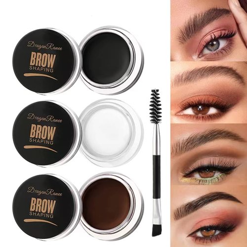 AMAKO eyebrow cream wild eyebrows do not smudge styling pencil gel Europe and the United States eyebrow styling cream solid gel white eyebrow cream eyebrow pencil professional eye makeup (02#Brown)