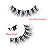 KSYOO Cat Eye Lashes Wispy Natural Look, D Curl 6-12mm Clear Band 3D Natural False Eyelashes Multipack (B5 Clear Band, 5 Pair (Pack of 1))
