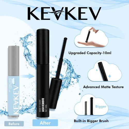 KevKev Cluster Lash Glue Remover Eyelash Remover for Lash Clusters 10ml Easy Removal of DIY Lash Extention Gentle Oil Texture