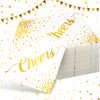 Geelin 180 Pieces Cheers Napkins Gold Cocktail Napkins Beverage Paper Napkins Disposable Bar Napkins for Wedding Reception Anniversary Birthday party Decorations, 5 x 5 Inch(Simple)