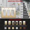 ENERLITES Metal Decorator Switch or Outlet Metal Wall Plate, Stainless Steel 201, Corrosion Resistant, Size 3-Gang 4.50" x 6.38", 7733-PB, Polished Brass, Gold