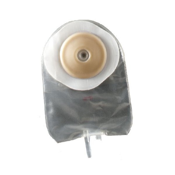 ConvaTec 175794 ActiveLife One-Piece Convex Urostomy Pouch with Pre-Cut Durahesive Skin Barrier, Fold Over Tap, 8" Pouch, Transparent, 1" Stoma Opening, Pack of 5