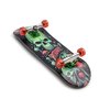 SPITBOARDS 32 x 96 mm Fingerboard Complete Wood Set-Up Assembled, 5-Layers, Silver Trucks with Bushings and Nuts, Transparent CNC Bearing Wheels, Lasered Foam Grip Tape Orange Green Skull