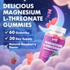 2 Pack Magnesium L-Threonate Gummies 1000mg - Supplement for Kids & Adults, Muscle & Nervous System Support, Non-GMO, Sugar-Free, Raspberry Flavor, 120 Gummies