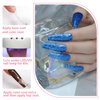 eodci Miami Purple Pink Gel Nail Polish Set, 6 Colors Sparkle Gold Silver Glitter Soak Off Blue Gel Polish Set for Nail Art Home Salon Gel Holiday Manicure Kit Valentine Gift for Women