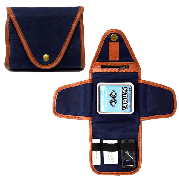 Surfer Gift, Surf Kit | Wax Holder Container with Surf Wax, Organic Reef Safe Sunscreen Face Stick, Horchata Lip Balm, Wax Scraper with Fin Key | Surf Accessory (Blue, Sticky Bumps - Base)