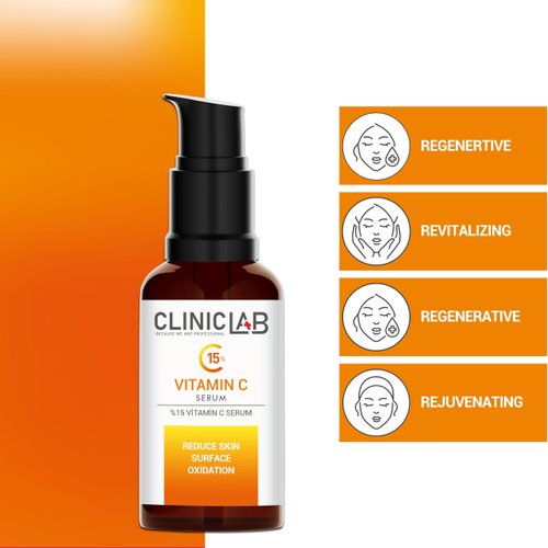 ClinicLab 15% Vitamin C & Glow Serum - Skin Brightening & Dark Spot Face Serum for Women (1.01fl oz)