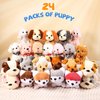 Niceup 24PCS Adopt Puppy Party Favors Bulk Mini Dog Paw Stuffed Animals Adoption Class Pet Puppy Toys Doll for Party Bag Christmas Valentine's Day Goodie Bag Stuffer Gift Fillers
