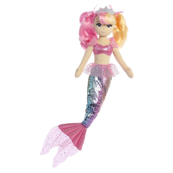 Aurora® Enchanting Sea Sparkles™ Rainbow Sea Rose™ Stuffed Doll - Imaginative Play - Magical Companions - 18 Inches