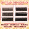 JAMESVAN Lash Clusters kit,480 PCS lash Extension Kit 30D 40D 50D 60D 80D 100D DIY Individual Eyelash Clusters Kit,10-16mm Wispy Eyelashes Kit with Lash Bond, Lash Remover, Lash Applicator,Lash Brush