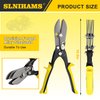 SLNIHAMS 5-Blade Hand Crimper Sheet Metal Tools, Hvac Tool for 24-28 Gauge Duct Work Downspout and Stove Pipe, 10-1/2" Sheet Metal Crimper Gutter End Cap Duct Crimping Tool