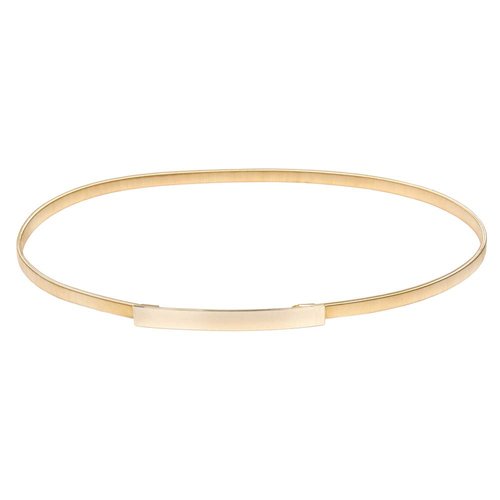 Women Metal Skinny Waist Belt with Closure Hook Size M Gold CL633