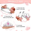 96 Pcs Princess Pretend Party Costume Dress Up Play Set Includes 24 Crown Tiaras, 24 Star Wands, 48 Pcs Little Girl Jewel Rings, Princess Girls Party Favors Costume Party Play Set for Little Girls