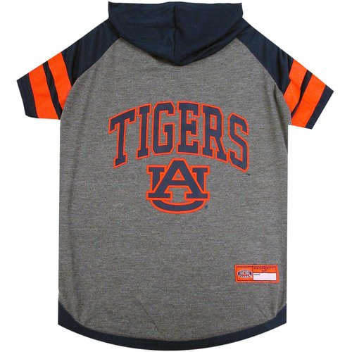 NCAA Auburn Tigers Hoodie for Dogs & Cats, Small Collegiate Licensed Dog Hoody Tee Shirt. Sports Hoody T-Shirt for Pets. College Sporty Dog Hoodie Shirt.