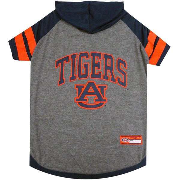 NCAA Auburn Tigers Hoodie for Dogs & Cats, Small Collegiate Licensed Dog Hoody Tee Shirt. Sports Hoody T-Shirt for Pets. College Sporty Dog Hoodie Shirt.