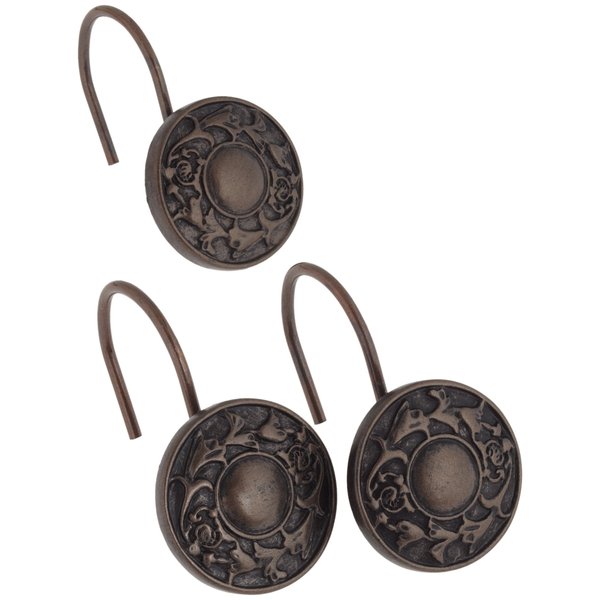 Carnation Home Fashions Regency Ceramic Resin Shower Curtain Hook, Oil Rubbed Bronze