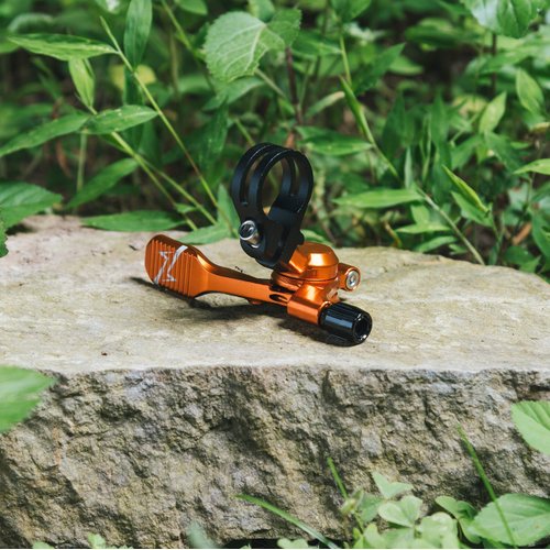 Funn UpDown Mountain Bike Dropper Seatpost 4 Way Mount CNC Remote Lever kit fits Both External and Internal Routing droppers, Smooth Action Easy-to-Use (Oil Slick)