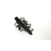 Small black metal vine leaf hair pin alligator clip barrette for fine thin hair