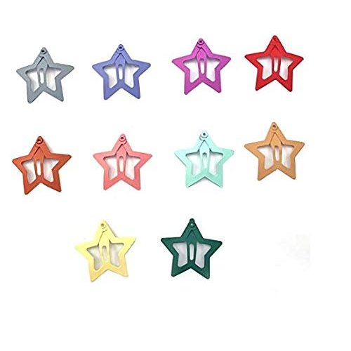 Duehut HLLMX 20 PCS Barrettes For Girls, Women, Toddlers Kids Colorful Hair Barrette Cute Lovely Metal Hair Snap Clips Fashion Stars Barrettes