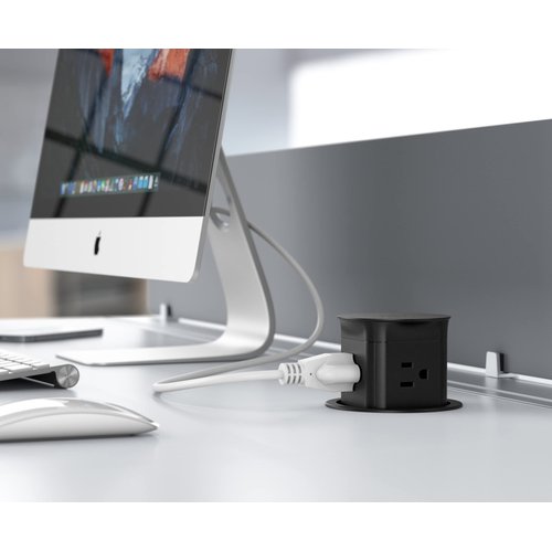 Automatic Pop up Outlet for Kitchen Counter Island,Pop Out Outlet Station with 15 Amp Receptacle Outlet, Splash Resistant,3.15" Diameter Round Pop Up Counter Outlet,Conference Table Power Hub