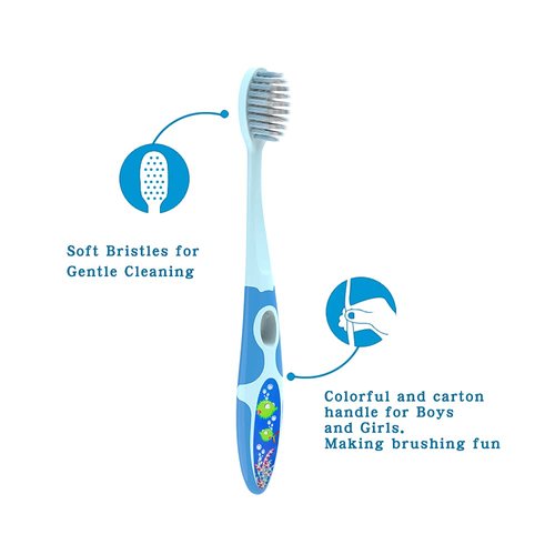 N-amboo Soft Bristles Colorful Kids Toothbrush for Toddler Girls Boys 3+ Years Pack of 4 Individually Wrapped