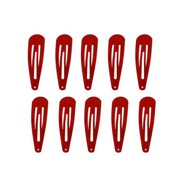 Motanar 50 Pack of Snap Hair Clips Hair Barrettes for Kids, Girls and Women, 50 mm (Red)