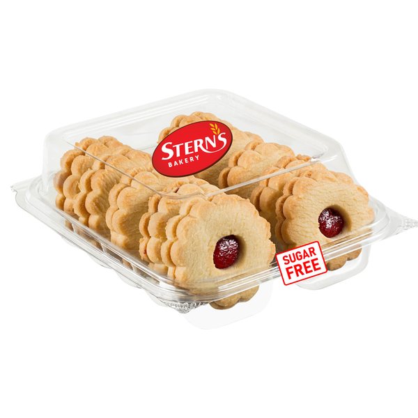 Sugar Free Cookies by Stern’s Bakery | [10 Count] Strawberry Filled Linzer Tart Cookies | Sugar Free Cookies and Snacks for Diabetics | Dietetic Shortbread Cookies | Low Carb Snacks for Adults