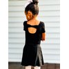 Stelle Leotard for Girls Toddler Ballet Leotards Dance Gymnastics Outfits with Bow Back (Black, 4T)
