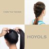 HOYOLS Soft Thick Seamless Cotton Hair Ties, Ponytail Scrunchies Head bands No Damage Crease for Women Girls Kids Ponytail Holder 100 Pieces (Brunette Brown Set)